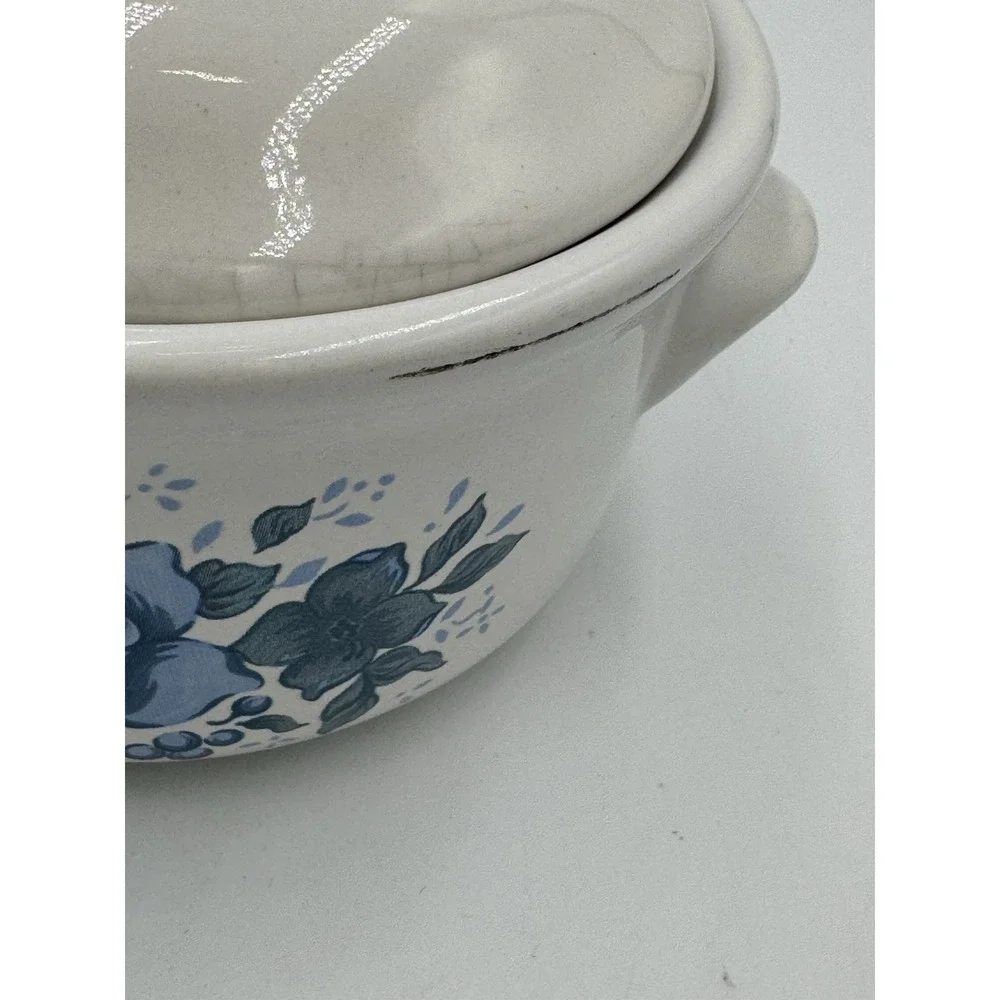 Jay import Company Blue Rose Mini Crockpot/Soup Bowl